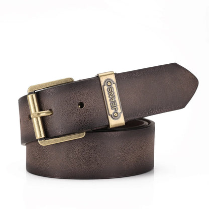 A Western-Style PU Leather Belt for Both Men and Women, a Classic and Casual Retro Belt