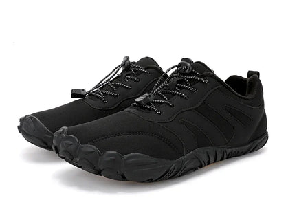 Men's Winter Warm Barefoot Shoes Waterproof Wide Toe Non-Slip Rubber Sole Plush Lined Hiking Shoes Outdoor Sneakers Running Shoe