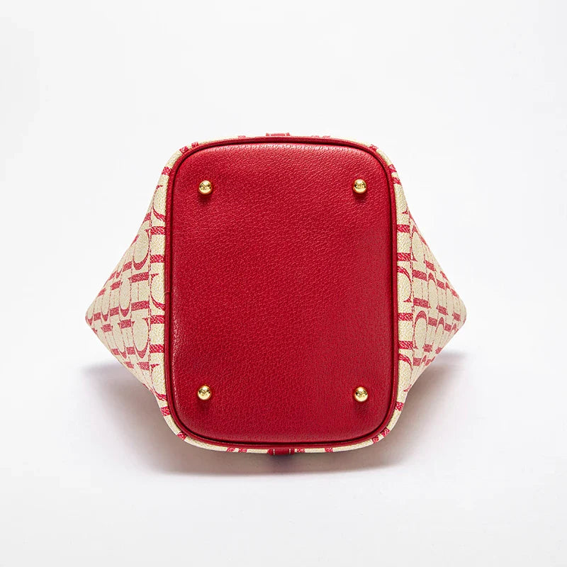 Classic Fashion Retro Design New 2024 Women's Vegetable Basket Bag with Metal Decorative Letter Design Women's Handbag