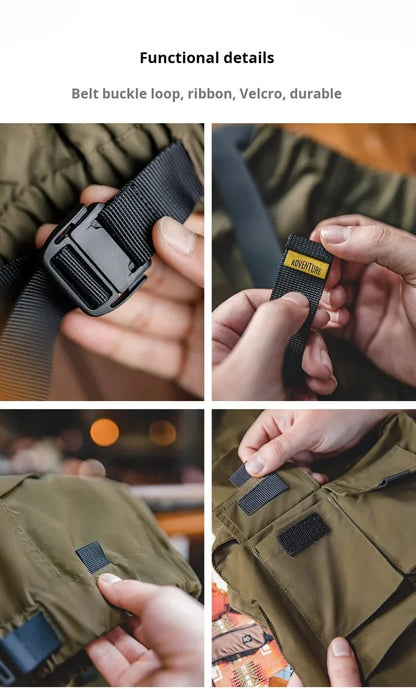 Outdoor Tactical Shorts Men's Summer Lightweight Multi-Pocket Adjustable Waist Cargo Shorts Green Hiking Casual Bottoms