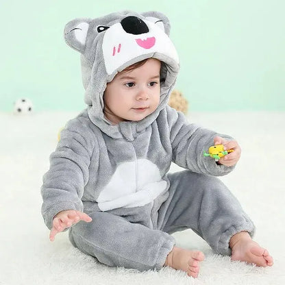Cute Monkey Tiger Dinosaur Cosplay Costumes Boys Girls Toddler Animal Jumpsuit Baby Rompers Infant Clothes Pyjamas Kids Kigurumi
