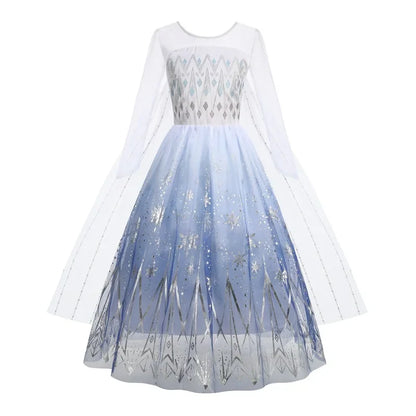 Elsa Anna Princess Dress Girls Cosplay Mesh Sequin Costumes Kids Snow Queen Halloween Carnival Birthday Party Gowns 12Y