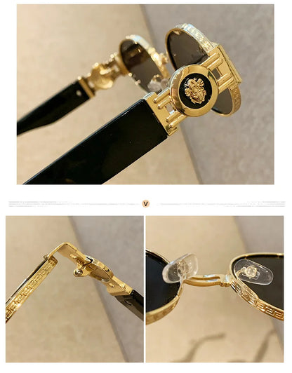 New Vintage Oval Sunglasses Metal Frame Women's Luxury Designery Sun Glasses Shades for Men Oculos UV400  Gafas De Sol Mujer