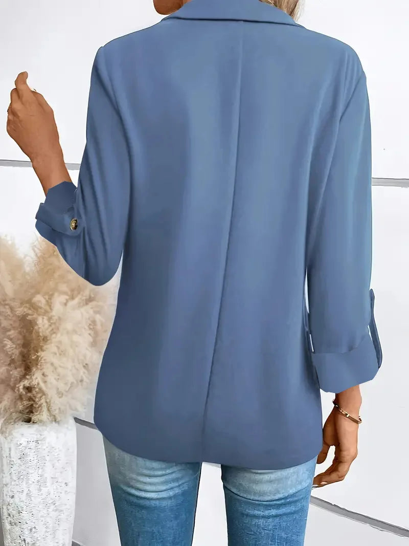 New Women's Blazers Long-sleeved Cardigan Single Button Simple Office Suit Top Commuting Fashion Versatile Basic Coats