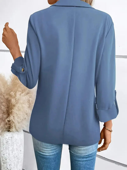 New Women's Blazers Long-sleeved Cardigan Single Button Simple Office Suit Top Commuting Fashion Versatile Basic Coats