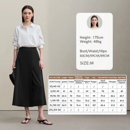 Women's A-Line Skirt 2026 Summer New Textured Relaxed Pocket Midi Culottes Versatile Casual Style Skirt For Women 12622124
