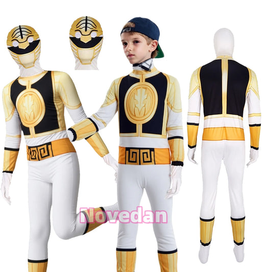 Kids Superhero Cosplay Power Samurai Sentai Shinkenger Rangers Costume Halloween Carnival Birthday Party Jumpsuit Zentai Suit