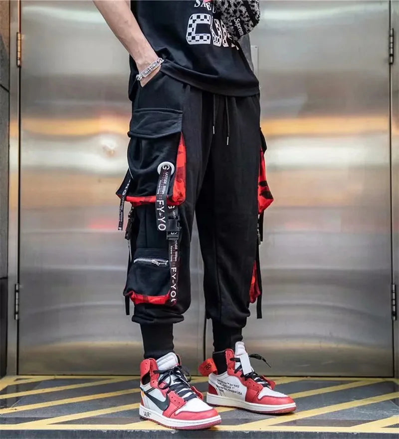 Mens Techwear Sweatpants Y2K Streetwear Jogging Pants Men Hip Hop Street Dance Casual Trousers Vintage Cargo Pant Pantalon Homme