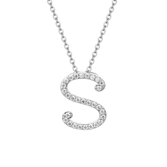 D VVS1 Color Moissanite Letters Necklace Pendant 100% 925 Sterling SIlver for Women Man Fine Jewelry Accessories Gift