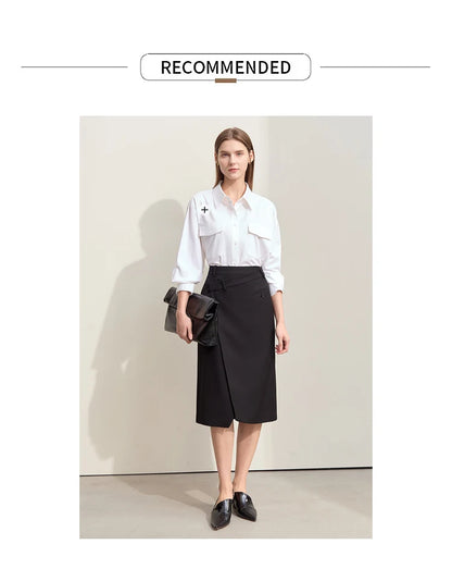 Minimalism 2024 Autumn Skirts for Women New Commuter Intellectual One-piece Wrap A-line Solid Slim Blazer Skirt 12443019