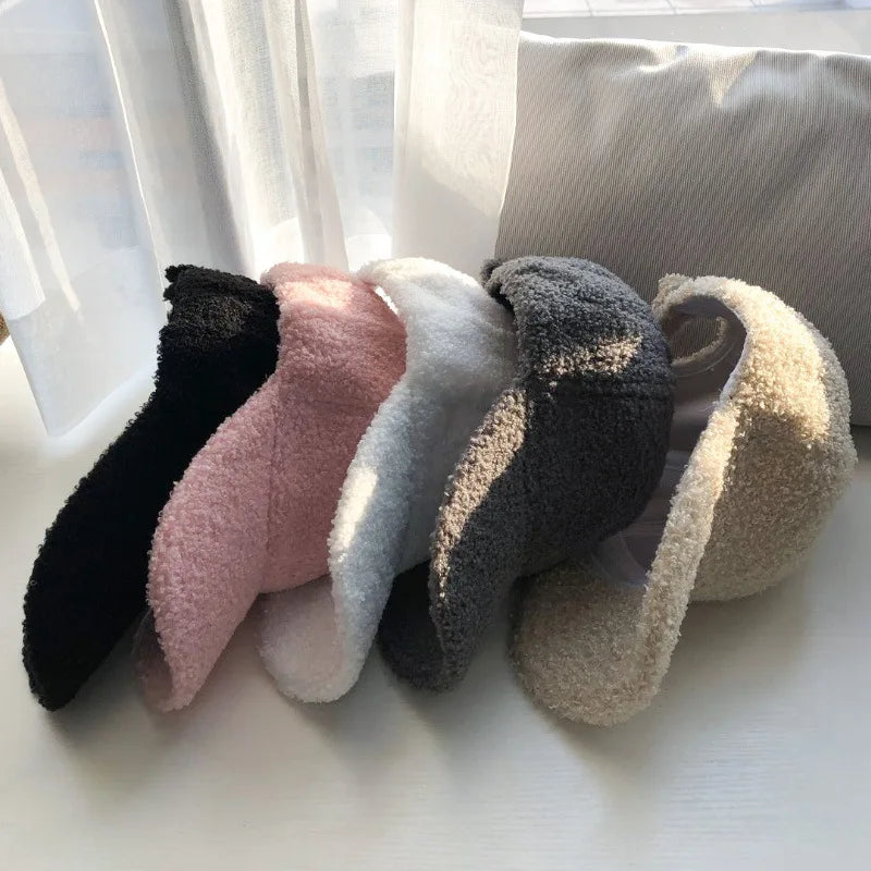 Cap for Women Winter Warm Baseball Cap Women Artificial Lamb Wool Hats  Plush Baseball Caps Autumn Baseball Cap