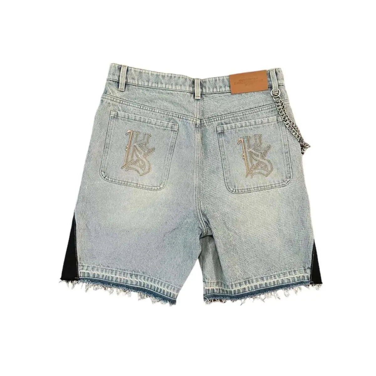 Y2k Cartoon Embroidery Jorts Man Women Harajuku Streetwear Retro Patchwork Denim Shorts Jeans Baggy Shorts Oversized