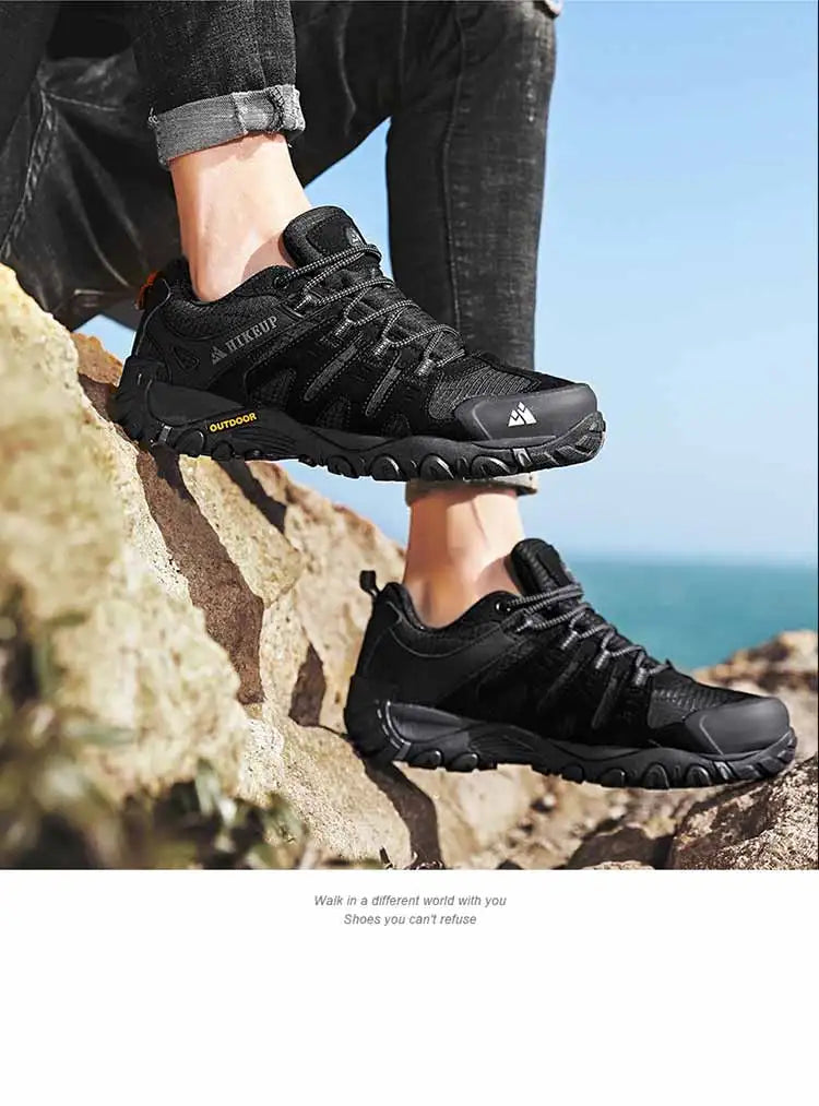Men's Hiking Shoes Suede Leather Outdoor Shoes Wear-resistant Men Trekking Walking Hunting Tactical Sneakers