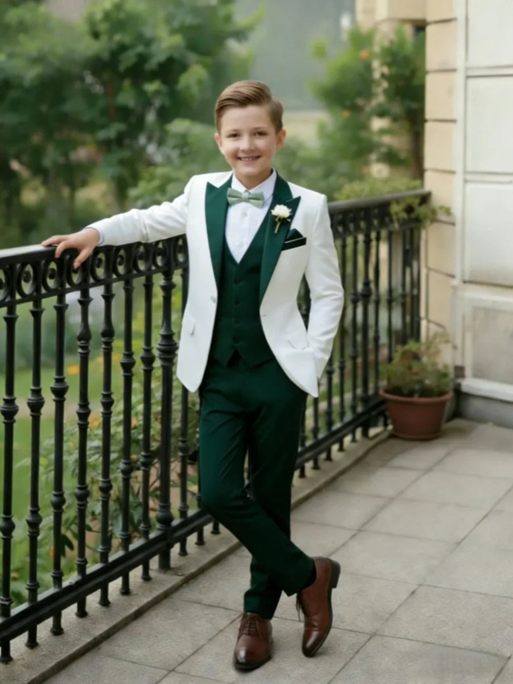 Multi-colors Boys Suits 3 Pieces Jacket Vest Pants Piano Peformance Wear Handsome Elegant Kids Suit Set Wedding Outfit
