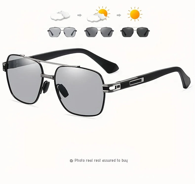 Brand Design Square Polarized Sunglasses Man Photochromic Sun Glasses Woman Anti-glare Driving Goggles Oculos zonnebril heren