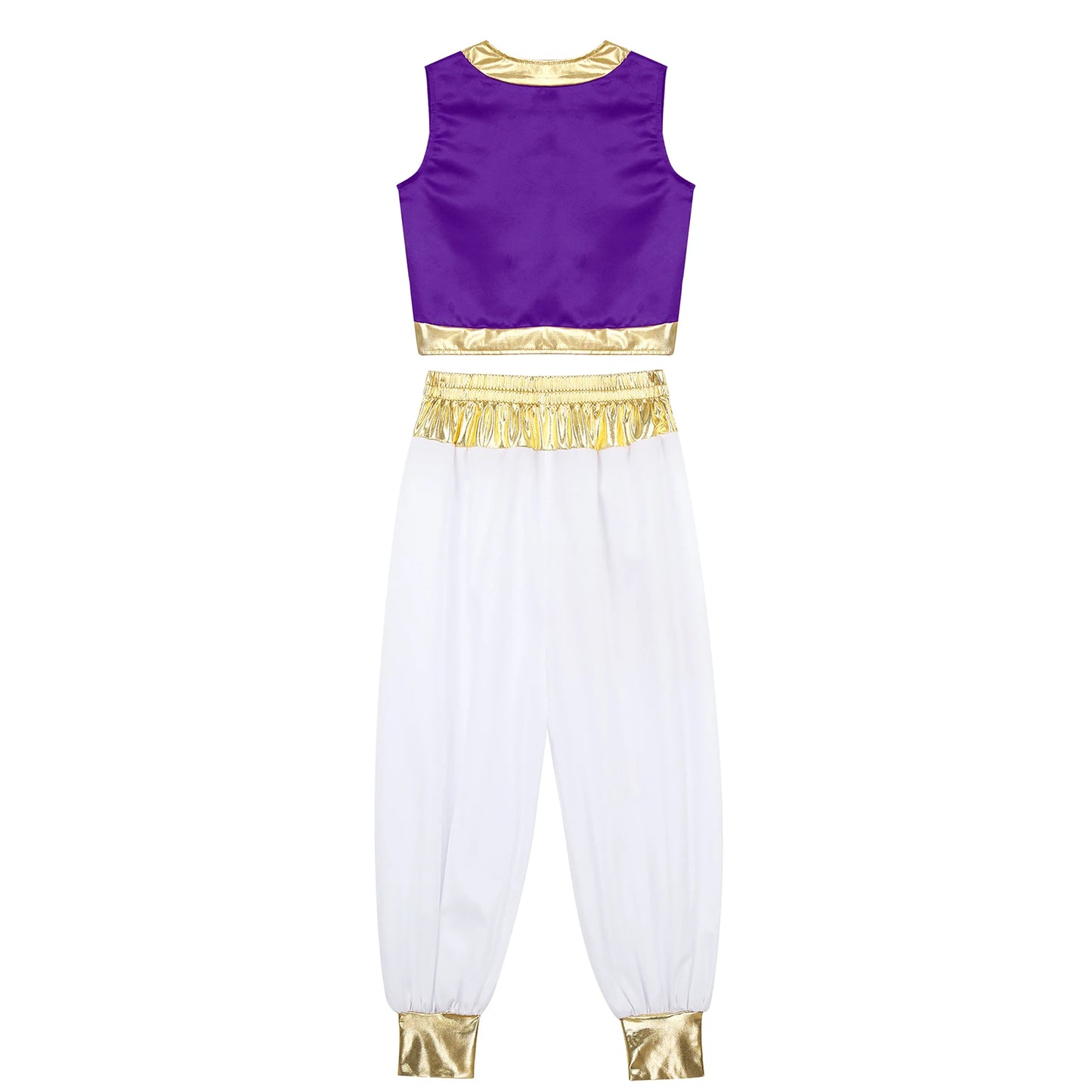Boys Arabian Costume Arabian Prince Cosplay Dress Up Vest Waistcoat Harem Pants Suit for Halloween Carnival Stage Performance