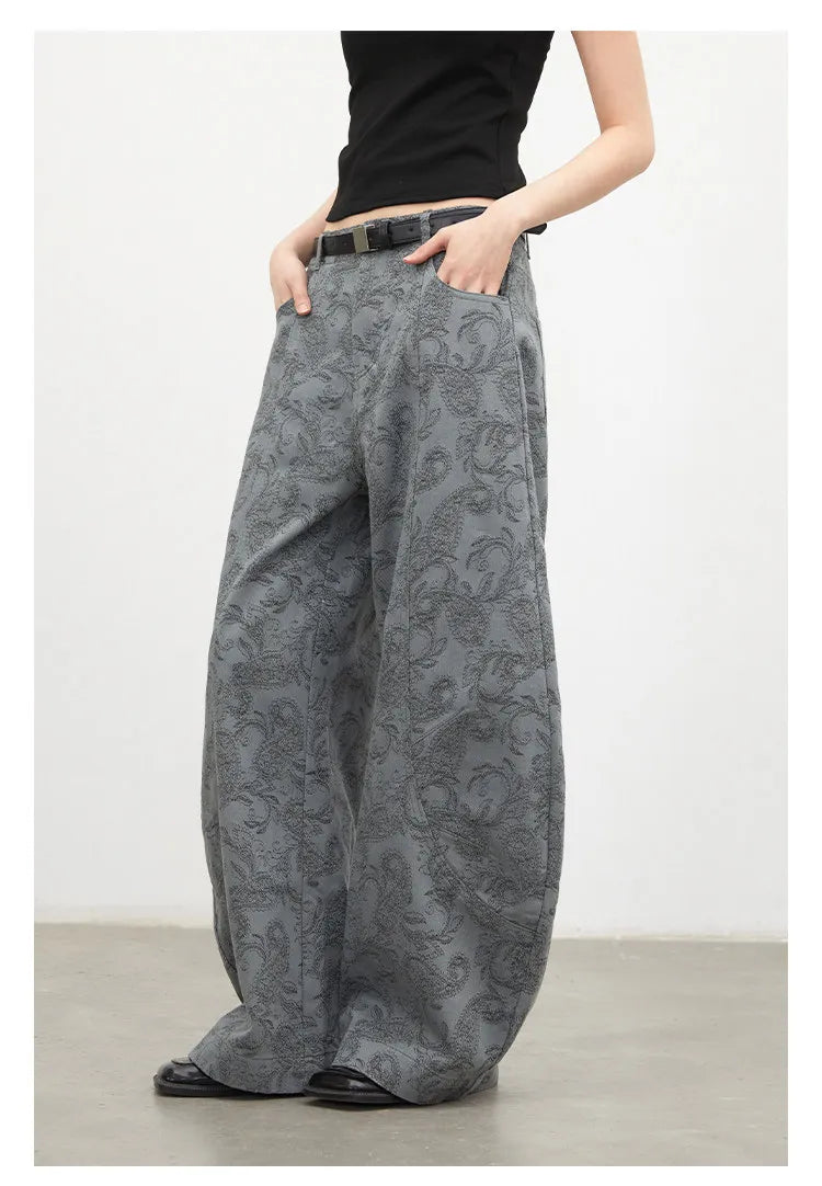 New Women Jeans Loose Casual High Waist Wide Leg Denim Pants Paisley Female Trousers Spring Autumn 2026