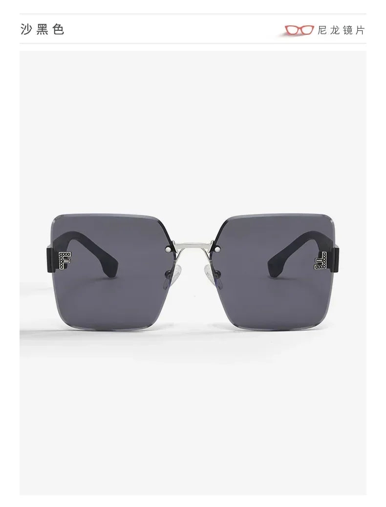 2025 New Fashion Gradient Sunglasses Women Square POLARIZED Ladies Sun Glasses Girls Rimless Vintage Luxury UV400 Gafas De Sol