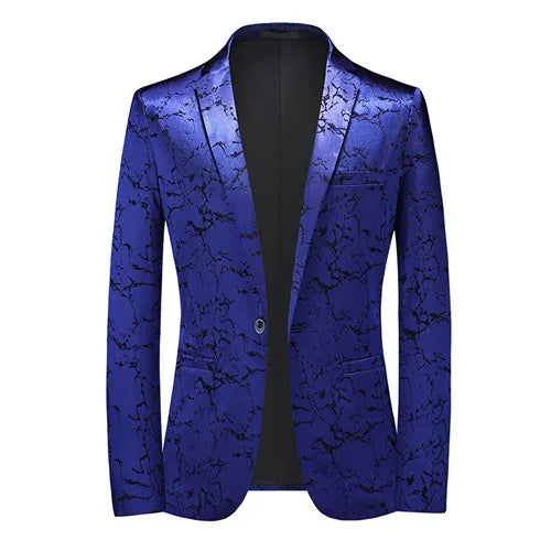 Classic Black Jacquard Suit Male Business Casual Coat Fashion Men Wedding Party Tuxedo Dress Blazers Slim Fit Tops