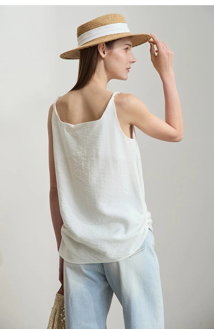 Casual Summer Camisole Tops Women 2025 Solid Office Lady Straight Top Woman New Fashion Loose Sleeveless Clothing 12522032