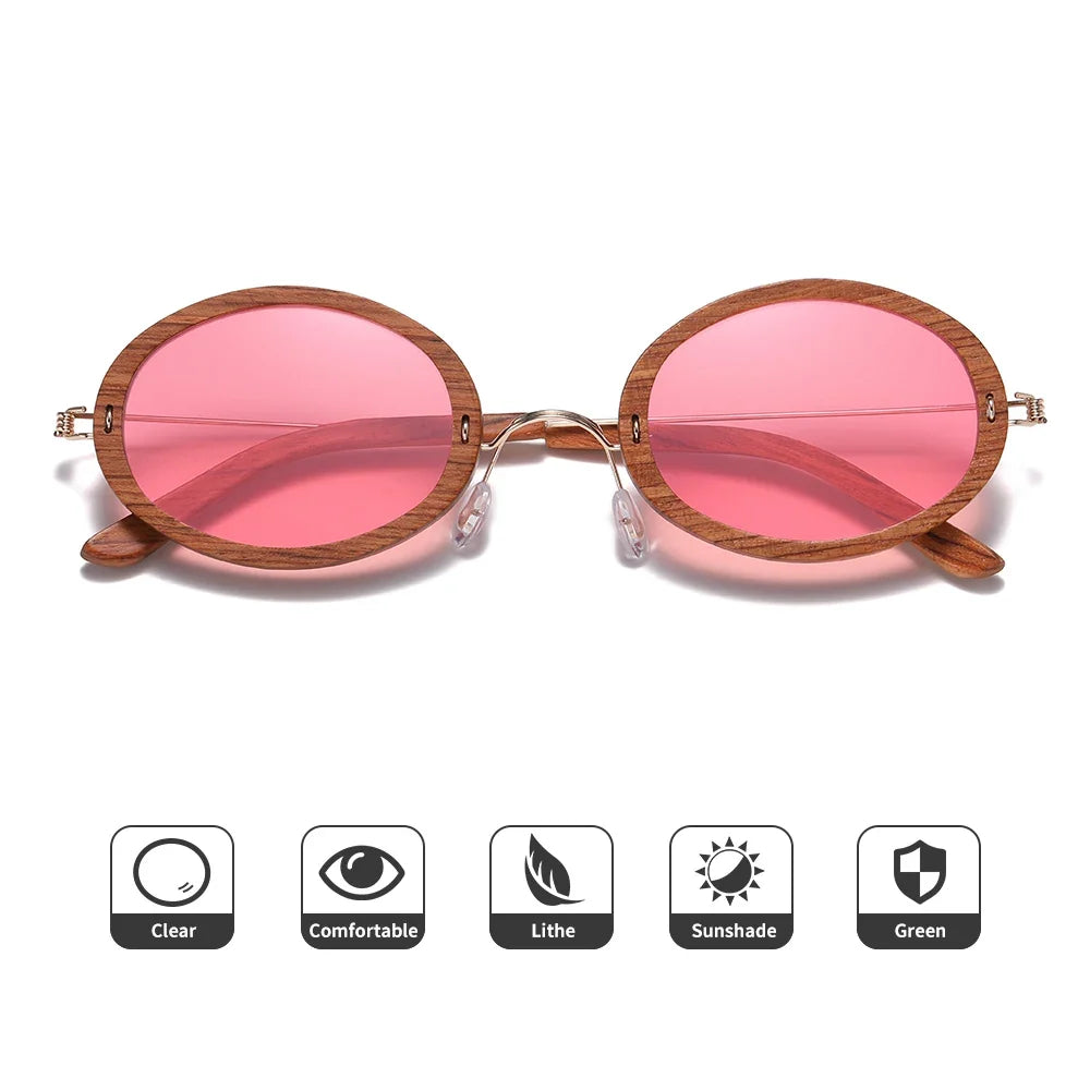 Wooden Aduit Sunglasses Brazilian rosewood Handmade Polarized Glasses Mirror Coating Lenses Eyewear With Gift Box 2103