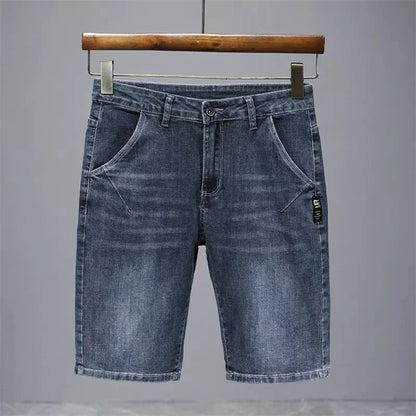 2026 Mens Summer Distressed Denim Shorts Baggy Casual Ripped Jeans Straight Leg Five Inch Shorts Streetwear Loose Fit