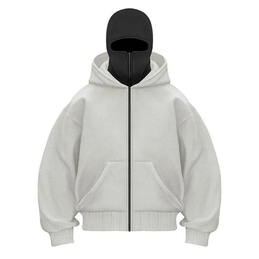 Plain Design Hooded Zip Up Sweatshirt for Men Women Autumn Winter Ins Style Couple Matching
