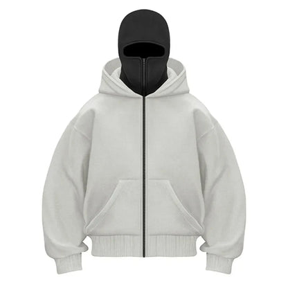 Plain Design Hooded Zip Up Sweatshirt for Men Women Autumn Winter Ins Style Couple Matching