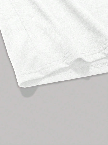 Men's Simple Print Crew Neck Short Sleeve Mens Clothing T-shirts Tee Shirt Homme New in Top & Tees Mens Pullover T-Shirt 50235