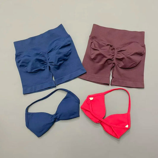 2PCS HISTELLO Seamless Gym Yoga Set Push Up Bra Scrunch Butt Lift Leggings Body Shaping Breathable Comfort Yoga Women Wear