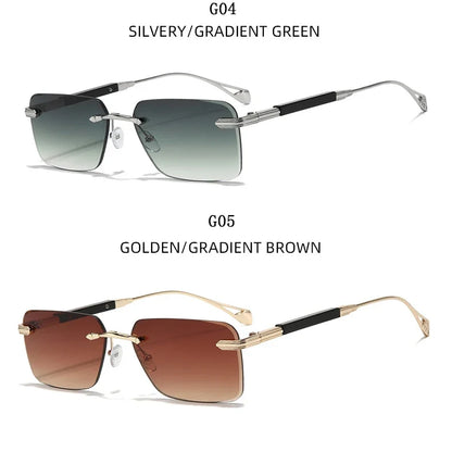 2024 Fashion Sunglasses For Men Luxe Rimless Sunglasses Women Trendy Vintage Glasses Lunette Soleil Femme Gafas De Sol Hombre