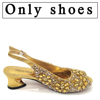 Summer Sandals for Party and Weddings Peep-Toe Bridal Shoes Women 2023 Comfortable Shoes and Bag Set for Lady