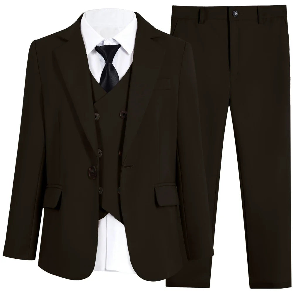 Multi-colors Boys Formal Suit Set 4 Pieces 3-14T Fast Delivery Kids Slim Fit Suits Wedding Ring Bearer Outfit Handsome Tuxedo