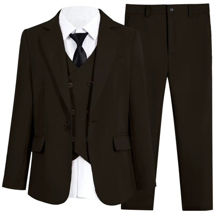 Multi-colors Boys Formal Suit Set 4 Pieces 3-14T Fast Delivery Kids Slim Fit Suits Wedding Ring Bearer Outfit Handsome Tuxedo