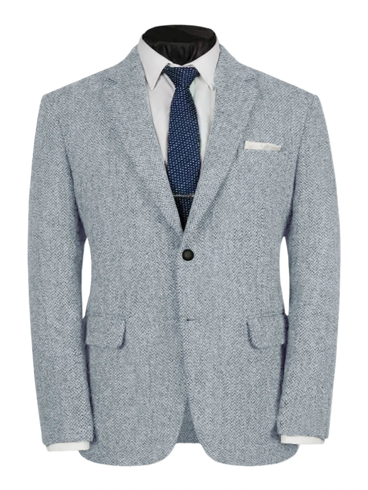 Herringbone Slim Fit Suit Jacket For Men's Single Breasted Business Blazer Casual Jacket Fashion Comfortable Elegant Mens