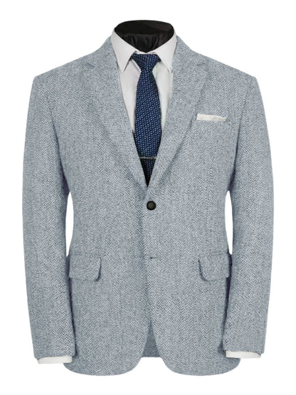 Herringbone Slim Fit Suit Jacket For Men's Single Breasted Business Blazer Casual Jacket Fashion Comfortable Elegant Mens