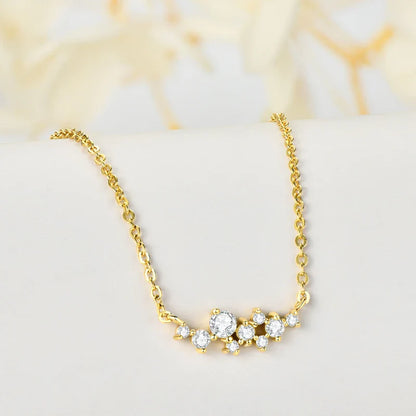 Moissanite Diamond Necklace Original 925 Sterling Silver Unique Cluster Pendant Necklaces For Women Delicate Jewellry Gift