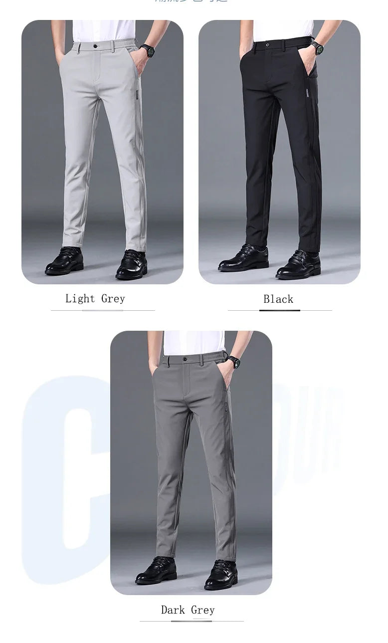 2025 Spring Summer Ultra-thin Men's Stretch Slim Straight Casual Pants High Quality Fashion Breathable Golf Sports Trousers