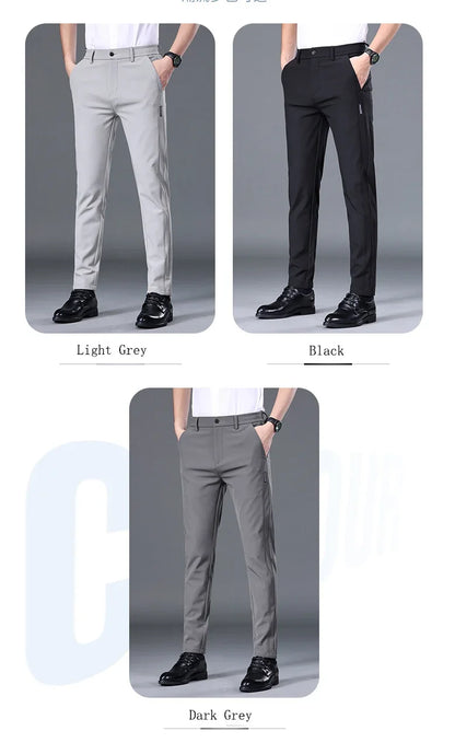 2025 Spring Summer Ultra-thin Men's Stretch Slim Straight Casual Pants High Quality Fashion Breathable Golf Sports Trousers