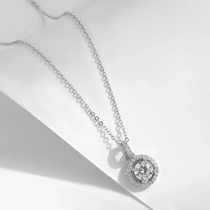 1 Carat D color Moissanite Pendant Necklace For Women 925 Sterling Silver Wedding Bridal Fine Jewelry With Certificate