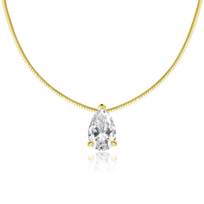 Pear Cut 3-5CT 100% Real Moissanite Necklace for Women Luxury Jewelry 1.5mm Chain Pendant 925 Sterling Silver Plated 18K