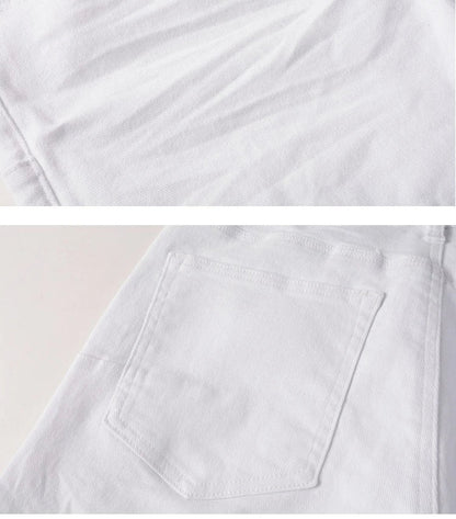 Spring New Men's White Skinny Jeans High Quality Slim Fit Trousers Streetwear Hip Hop Style Casual Fashion Stretch Denim Pants