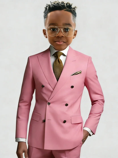 Many Colors Boys Slim Fit Suits 2 Pieces Jacket Pants Banquet Party Wear Long Sleeve Handsome Kids Suit Set Wedding Outfit