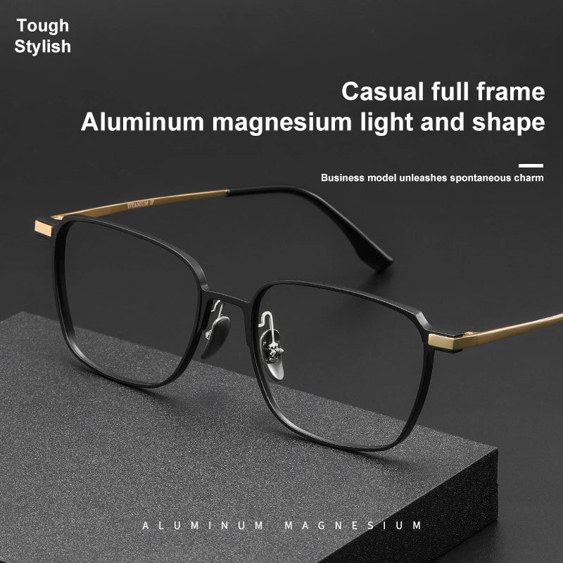 Aluminum Titanium Legs Men's Business Classic Anti-Blue Light Computer Glasses Reading Glasses Customizable Lenses 20229