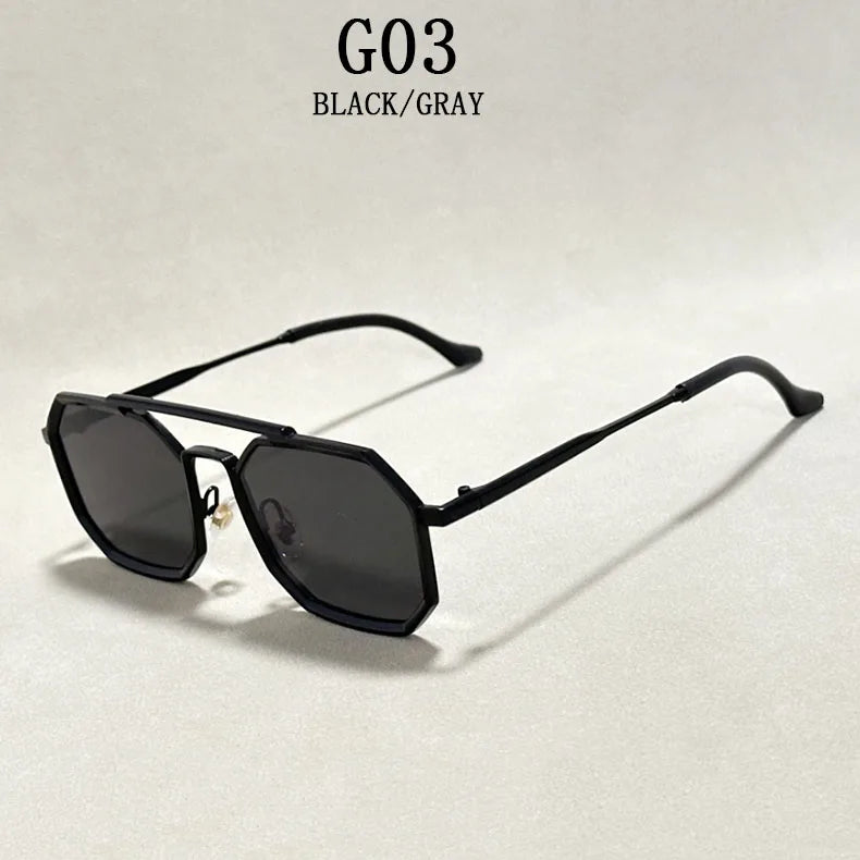 Blue Square Sunglasses For Men Retro Metal Steampunk Sunglasses Women Vintage Fashion Glasses Gafas De Sol Hombre Zonnebril Sun