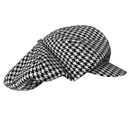 Big Head Newsboy Cap Women Beret Vintage Painter Winter Hats Houndstooth Octagonal Caps Female Bone Male NC36