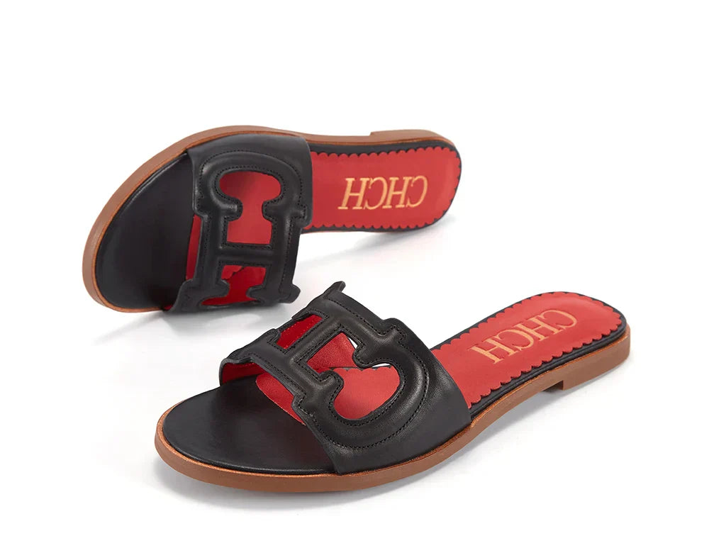 Women's Slippers 2024 Simple Black Flat Flat Women's Shoes Home Indoor Slippers