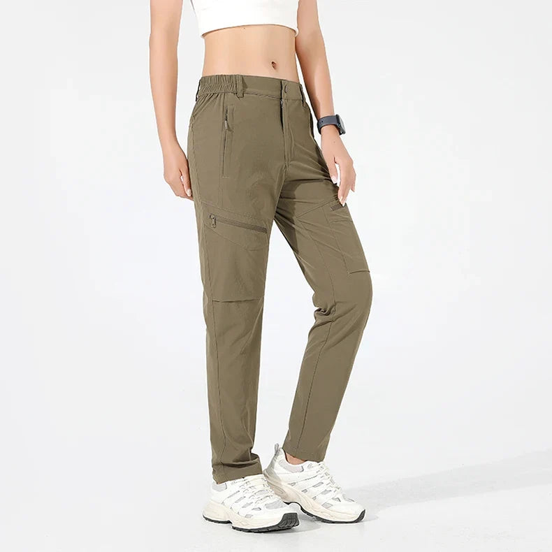 Hiking Pants Women 4-Way Stretch Waterproof Summer Cargo Pants Trekking Climbing Camping Outdoor Sports Mountain Trousers