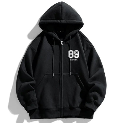 Autumn Winter Plus Size Jacket Men's Pocket Coats Loose Fashion Full Zip Hoodies Coat 5XL 6XL 7XL Fat Male Clothing 110-185KG