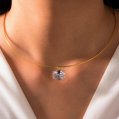 2/3Carat Round/Oval/Princess/Pear Cut Moissanite Pendant Necklace 925 Sterling Silver Solitaire Diamond Neck Chain for Women